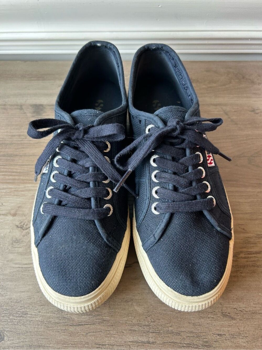 Superga canvas platform sneakers 7.5 casual minimalist preppy